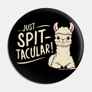 Cute Just Spit-tacular Funny Llama Design Pin