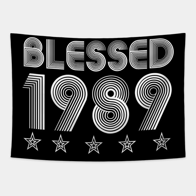 Blessed 1989 Vintage 70s Retro Birthday Thanksgiving Gift 1989 Tapestry by sacredoriginals