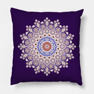 Symmetry 1 [purple, blue, red, off-white] Pillow