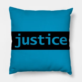 Minimal Typography Justice Black Stripe Pillow