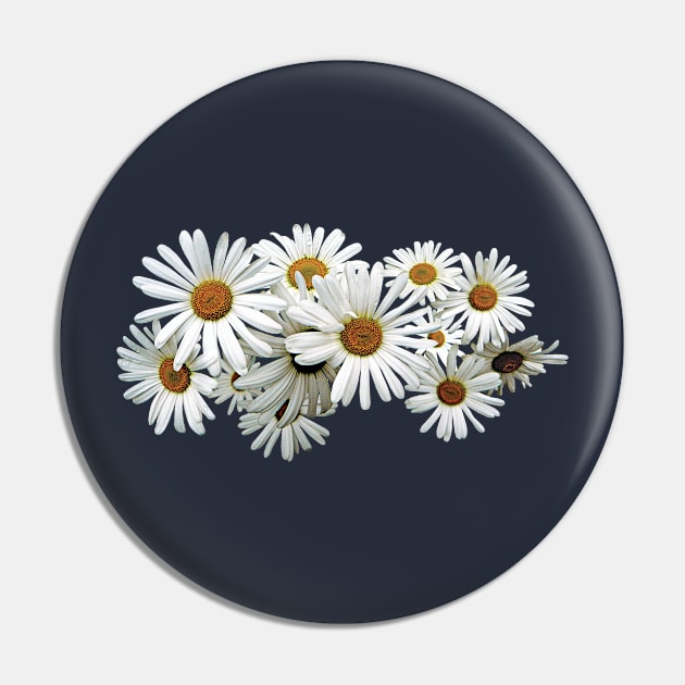 Daisies - Bunch of White Daisies Pin by SusanSavad