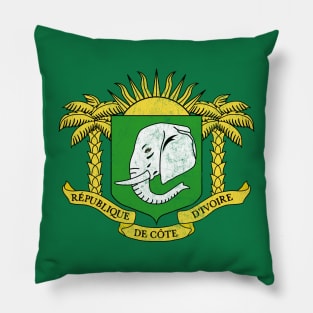 Ivory Coast / Faded Vintage Style Flag Design Pillow