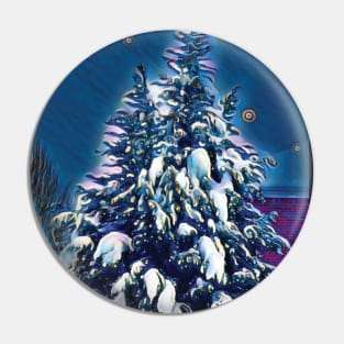 Beautiful snowy pine tree Pin