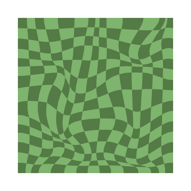 Retro Checker Board Green Tones Pattern by Merch ArtsJet