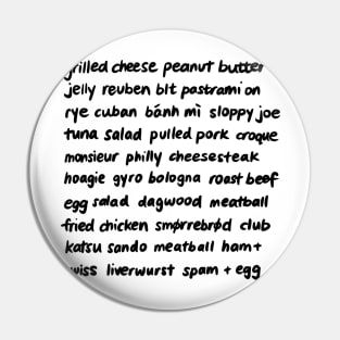 Sandwich Types Wall of Text Pin