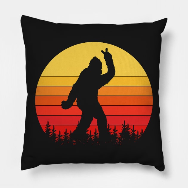 Funny Peace Out Bigfoot, Sassy Sasquatch Pillow by ThatVibe