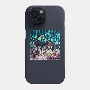 Crow Through the Lunar Portal Negative Painting Phone Case