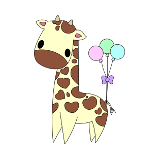 Baby Giraffe with Balloons T-Shirt