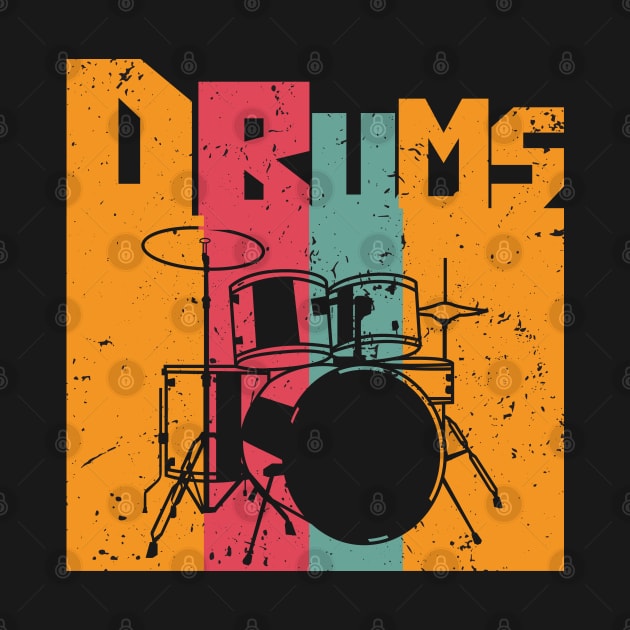 Vintage Retro Drums Gift Drumming Drums Lovers Gift by mommyshirts