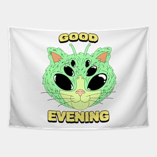 Trippy Alien Cat Tapestry