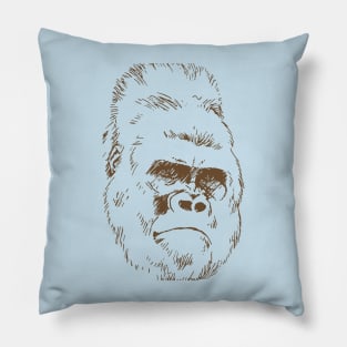 Gorilla Head Line Art Pillow