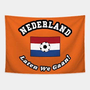 ⚽ Nederland Football, Dutch Flag, Laten We Gaan! Team Spirit Tapestry