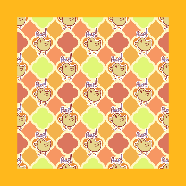 Peep Baby Chick Quatrefoil Pattern by saradaboru