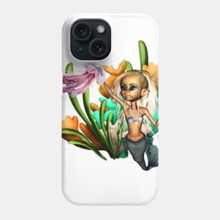 Cute playing mermaid with a wonderful jellyfish Phone Case