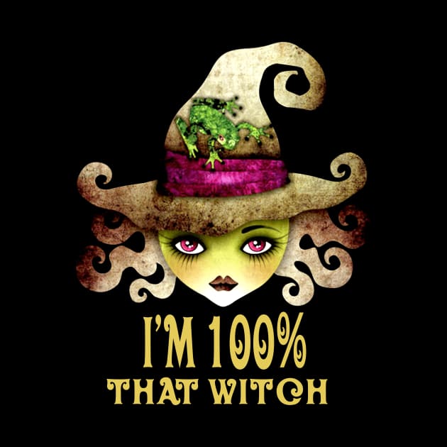 IM 100% THAT WITCH HALLOWEEN COSTUME BLACK WITCH GRAPHIC by mlleradrian