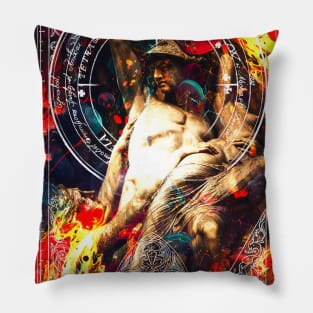 Greek Mythology Gods at War Goth Fire Sky Cosmic Creation Pillow