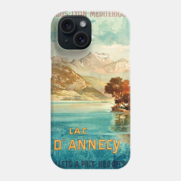 Vintage Travel Poster France Lac DAnnecy Phone Case by vintagetreasure