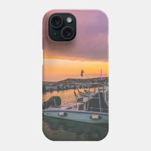 Sunset Summer Seaport Boats Phone Case
