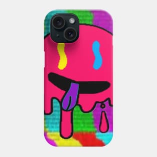 Colorful Trippy Graffiti Drip Silly Emoji Face Sticker Phone Case