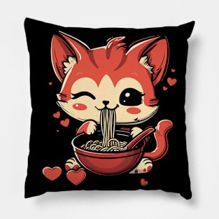 Cute Anime Cat | Ramen Lover Pillow