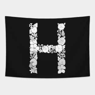 Floral Letter H Tapestry