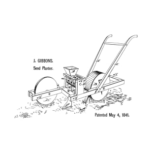 Vintage Seed Planter Patent Art c1841 T-Shirt