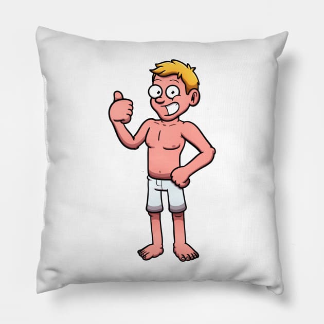 Happy Skinny Man Pillow by TheMaskedTooner