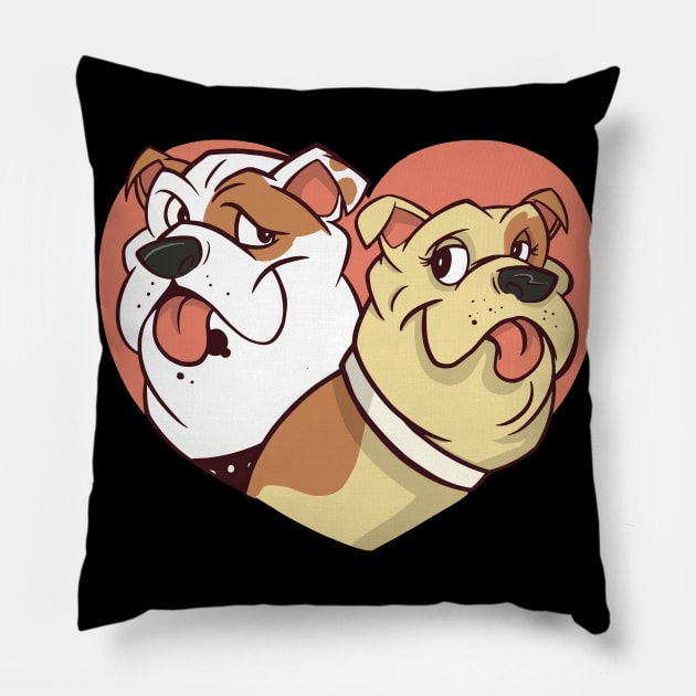 English Bulldog Pillow by Printroof