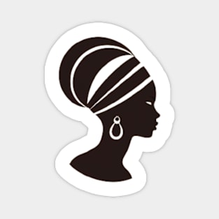 AFRICAN WOMAN LOGO WITH STRIPES Magnet