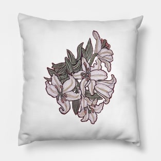 White Lillies Bouquet Pillow