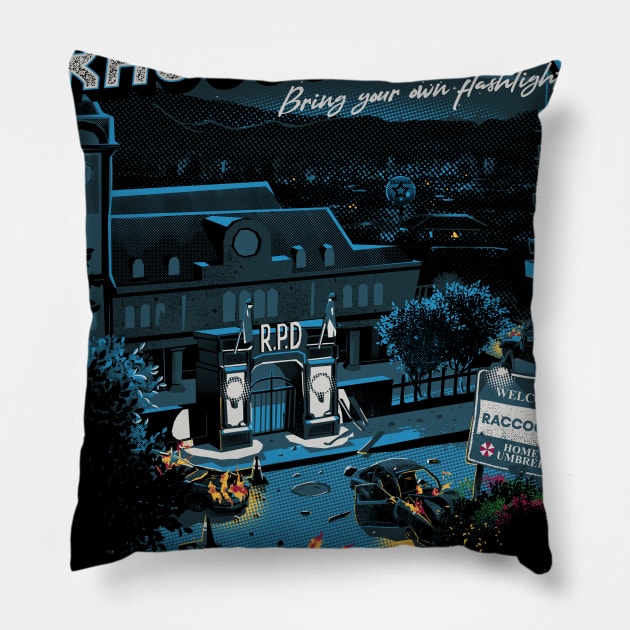 Visit Raccoon City Pillow by rustenico