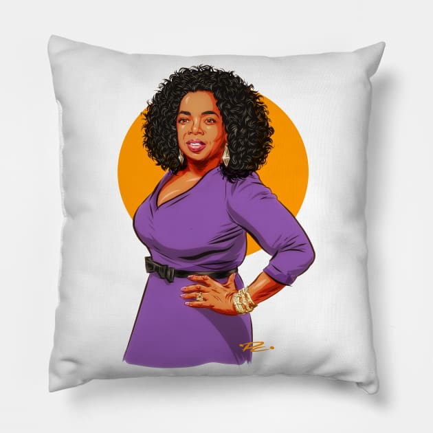 Oprah Winfrey - An illustration by Paul Cemmick Pillow by PLAYDIGITAL2020