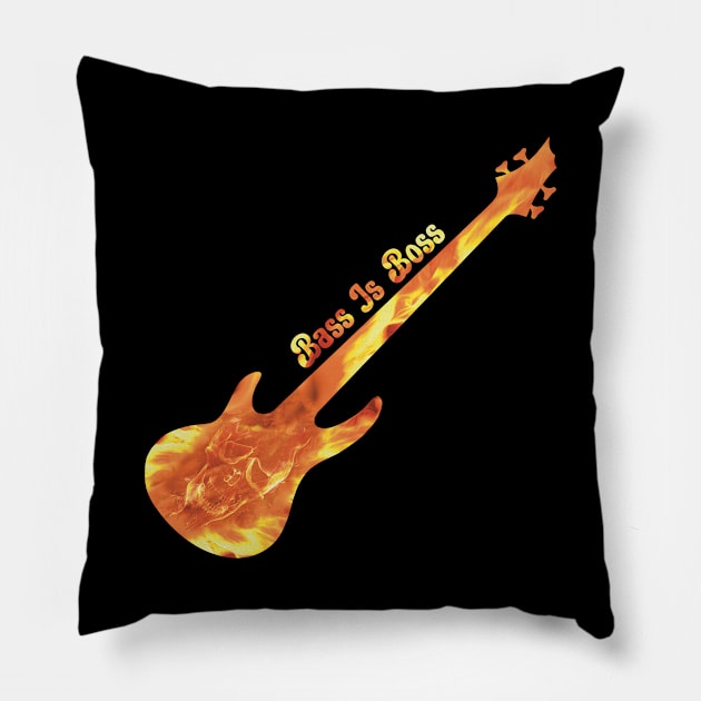 Bass is boss Pillow by Elysian Field Arts