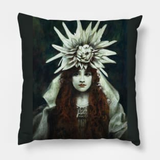 White Dahlia Pillow