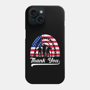 Thank you, memorial day Patriotic USA American Flag Rainbow Phone Case