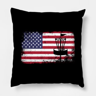 Disc Golf - Usa Flag Disc Golf Pillow
