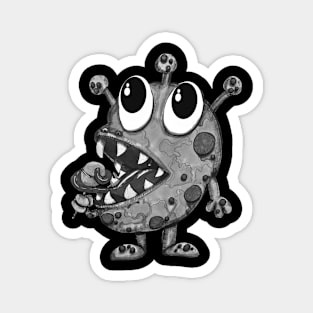 Funny Monster With A Lollipop Magnet