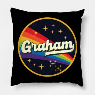 Graham // Rainbow In Space Vintage Style Pillow