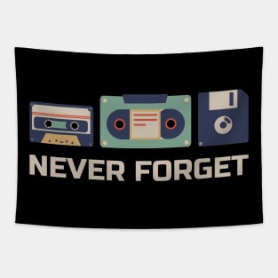 Never Forget - Old Retro Tech - Retro Color Tapestry