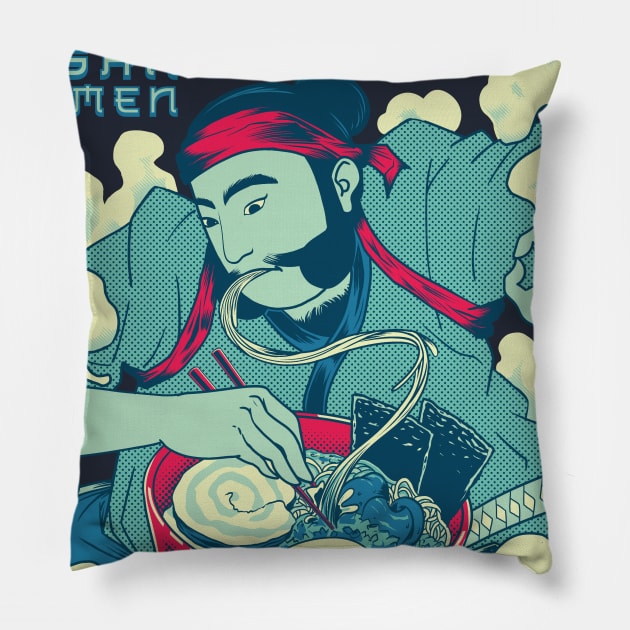 Foodilicious - Ukiyo Samurai Ramen Pillow by zeroaxis