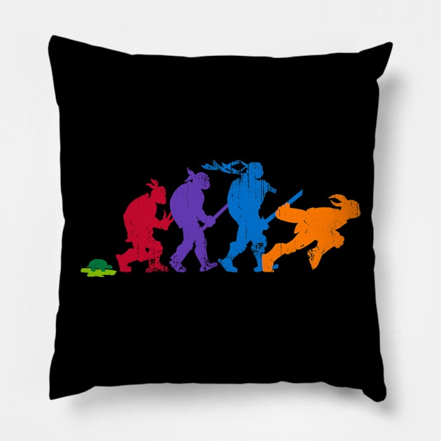 Turtles Evolution Pillow by crackerbox