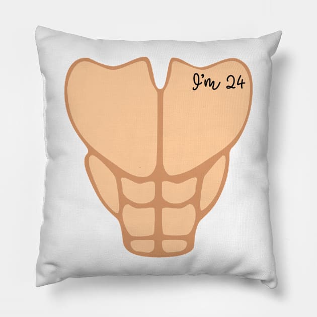 Six Pack I'm 24th Birthday Funny Men Pillow by macshoptee