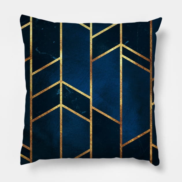 Navy Gold Geometric Pillow by themadesigns