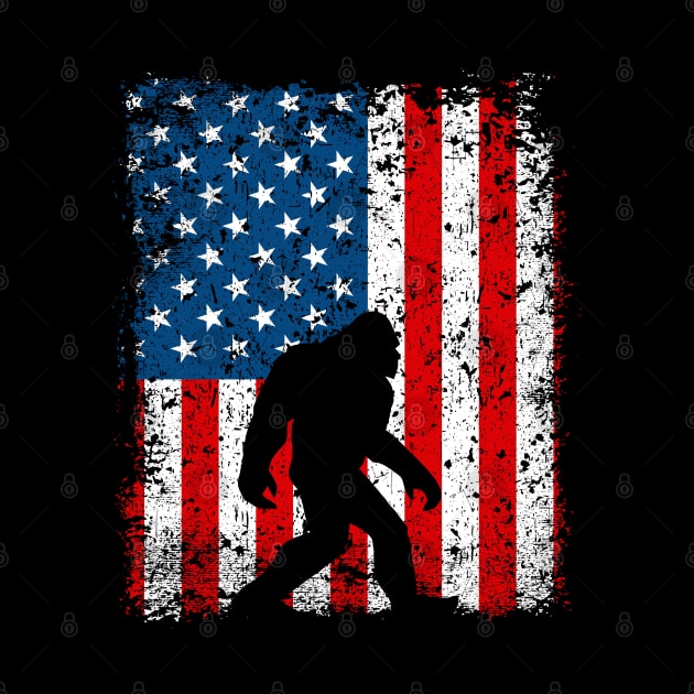 Bigfoot American Flag Sasquatch by RadStar