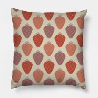 Strawberry pattern in natural shades Pillow