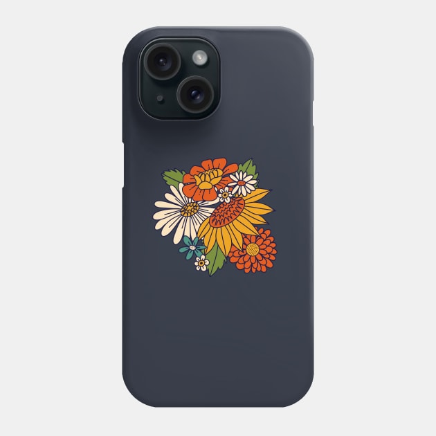 70s Retro Floral - Bold Phone Case by latheandquill