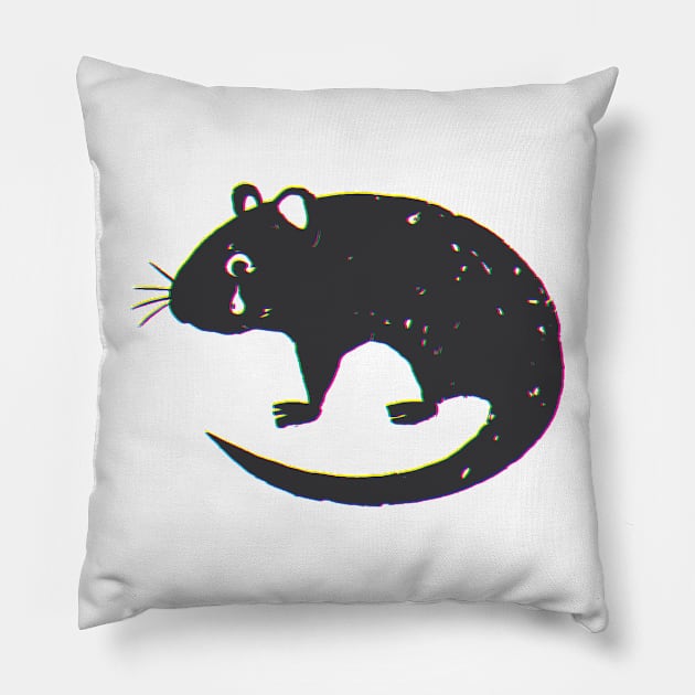 Cry You Little Rat! Pillow by Eugene and Jonnie Tee's