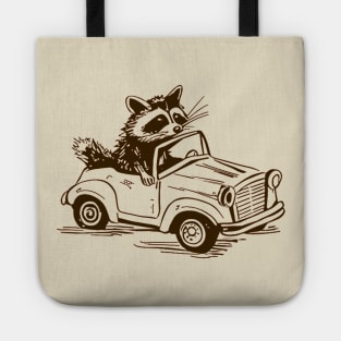 Raccoon Riding A Car Tote