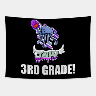 3rd Grade Jelly Basketball Jelly Fish Kids Teens Back To School Sports Tapestry