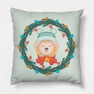 Cute Sheep Christmas Wreath Pillow